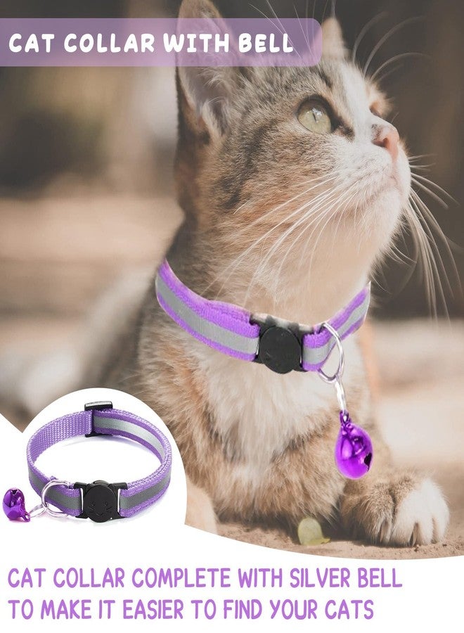 DreamAug 6-Pack Reflective Cat Collars with Bell – Breakaway Safety Nylon Kitten Collars, Adjustable Pet Collars with Charming Bells, Mixed Colors in one Package. - Image 5